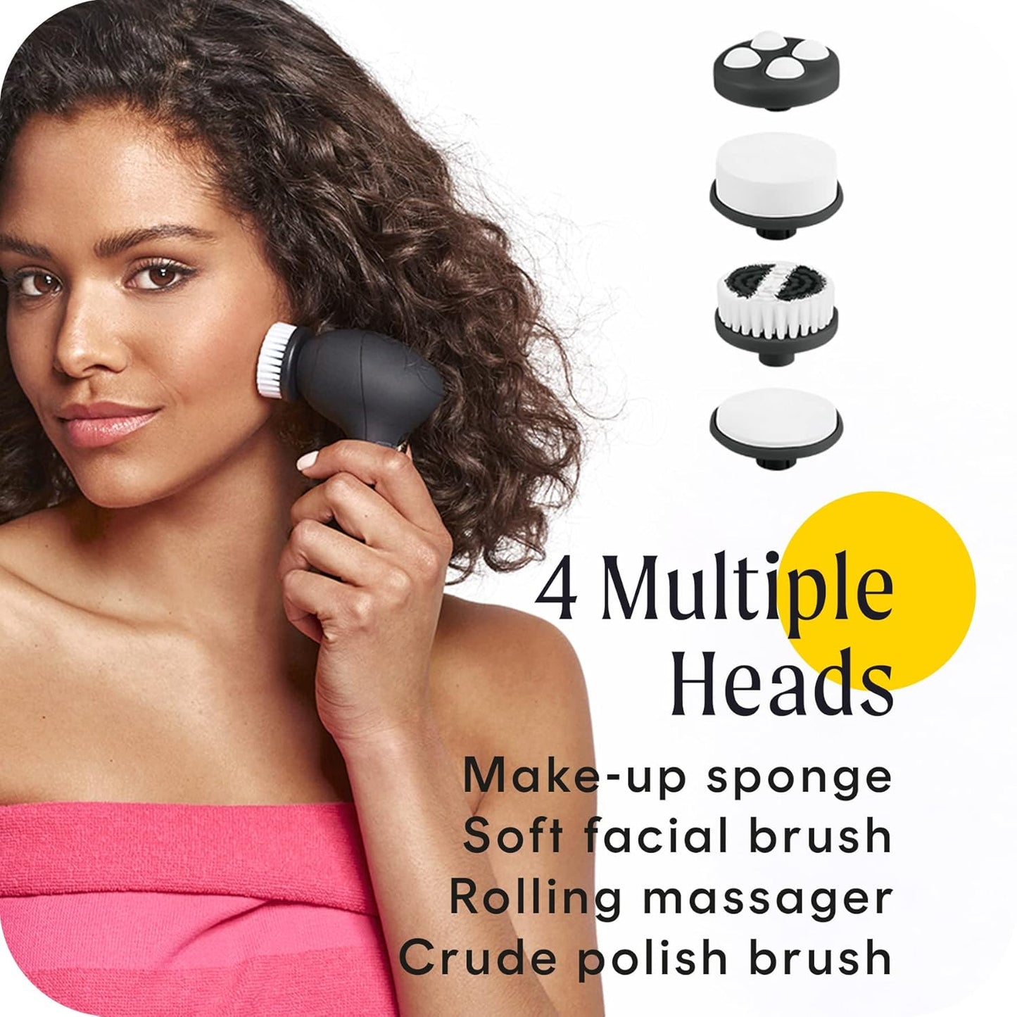 Electric Face Cleansing Brush, Spin Brush for Face, Facial Brush for Skin Cleansing and Exfoliating, Face Spin Brush for Acne, Cleaning Skin & Makeup Removal, Pore Cleaner, Black & Gold