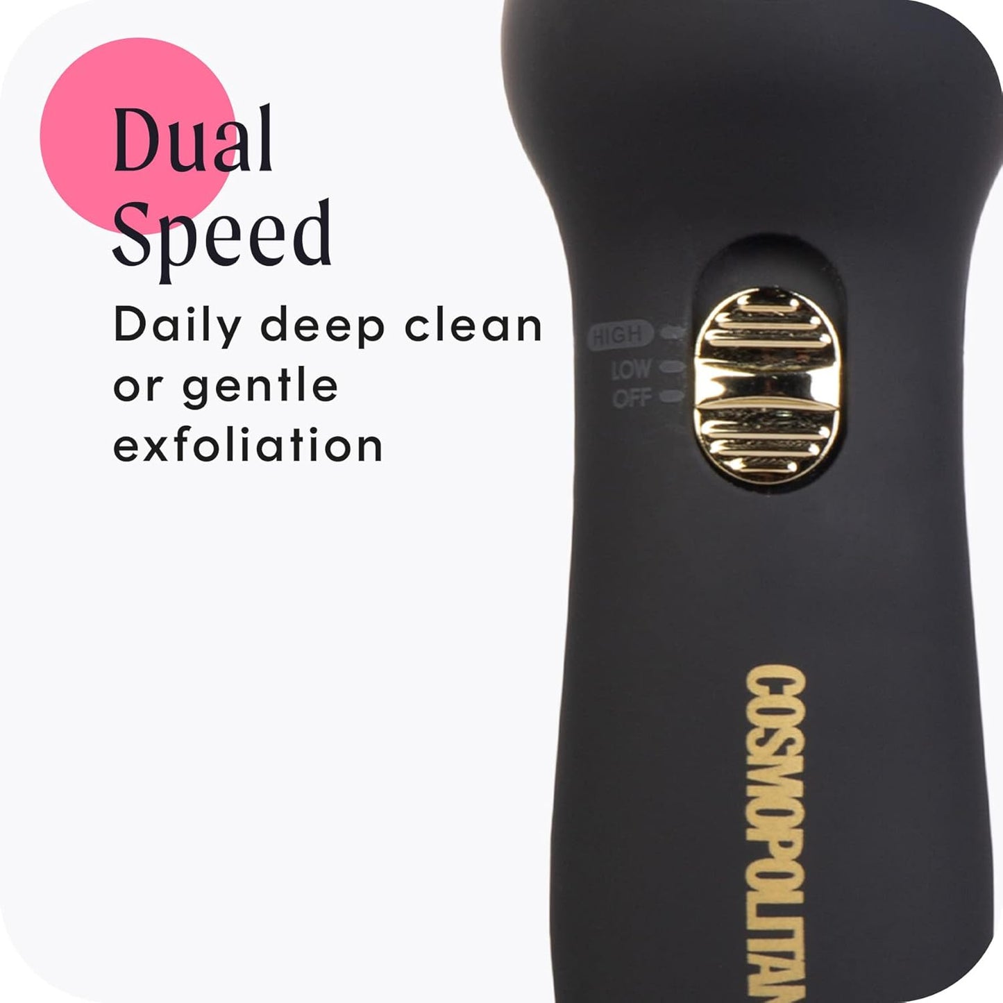 Electric Face Cleansing Brush, Spin Brush for Face, Facial Brush for Skin Cleansing and Exfoliating, Face Spin Brush for Acne, Cleaning Skin & Makeup Removal, Pore Cleaner, Black & Gold