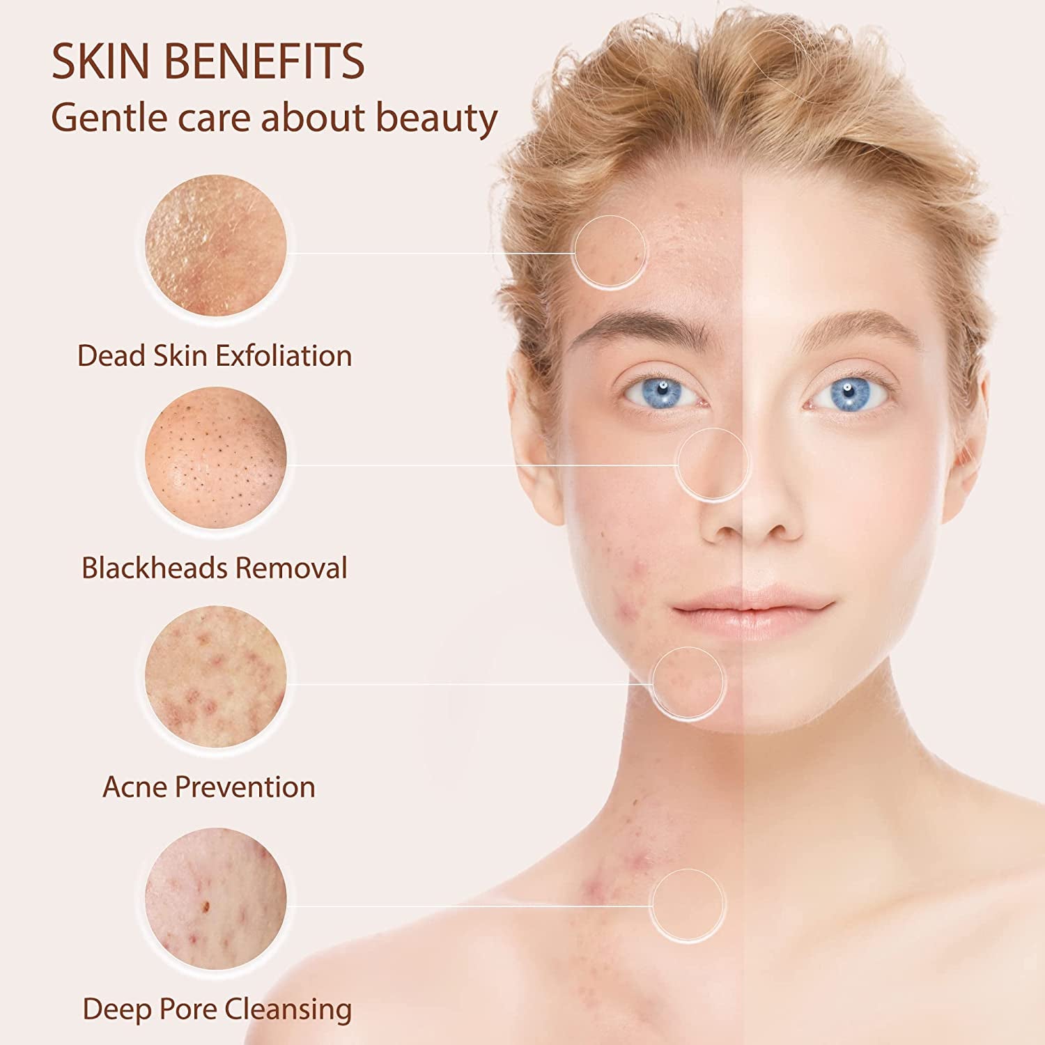 Facial Cleansing Brush | Face Scrubber Exfoliator Skin Care Beauty Products Powered Electric Wash Exfoliating Skincare Women Spin Cleanser Tools Cleaning Scrub Washer Self Care (Opal)