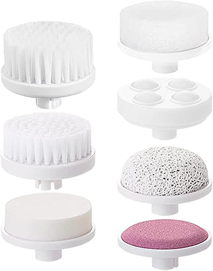 Face Scrubber | Facial Cleansing Brush Exfoliator Skin Care Beauty Products Powered Electric Wash Exfoliating Skincare Women Spin Cleanser Tools Cleaning Scrub Washer Self Care (Extra Heads 7)