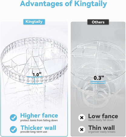 Rotating Makeup Organizer, Modern Minimalist, Clear, 360° Spinning, 6 Adjustable Layers, Large Capacity, Vanity Organizer